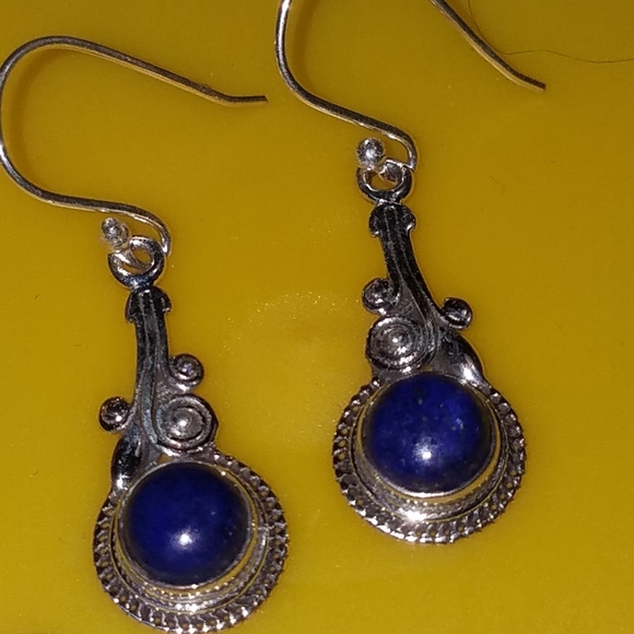 New Sterling Silver Lapis lazuli earrings - Picture 5 of 5